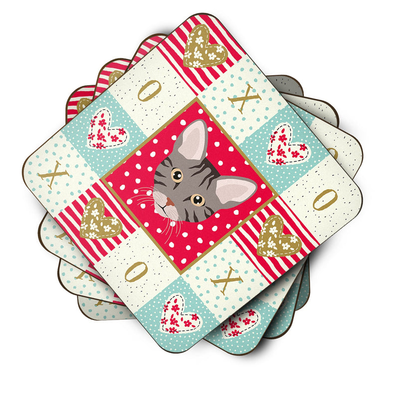 Ocicat Cat Love Coasters - Set of 4 Lightweight Foam, Absorbent Drink Coasters  CK5138FC