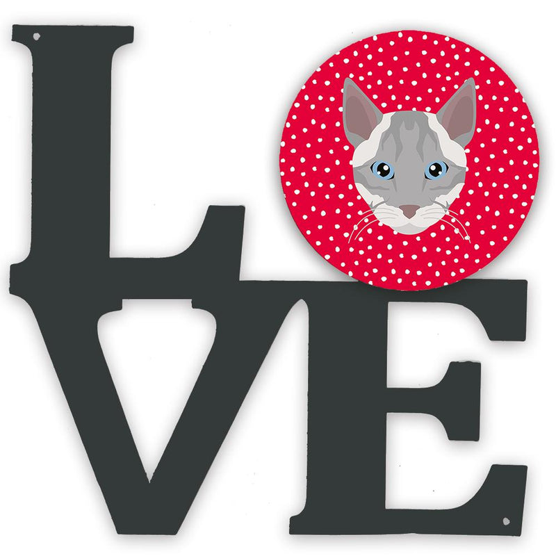 Ojos Azules Cat Love Metal Wall Artwork LOVE CK5139WALV