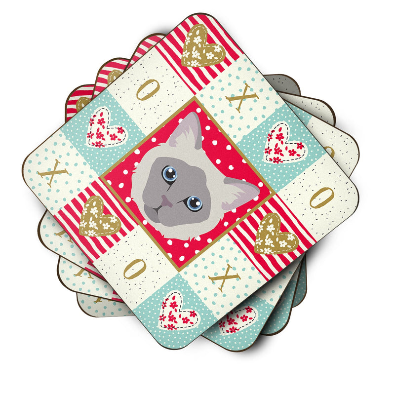 Owyhee Bob Cat Love Coasters - Set of 4 Lightweight Foam, Absorbent Drink Coasters  CK5144FC