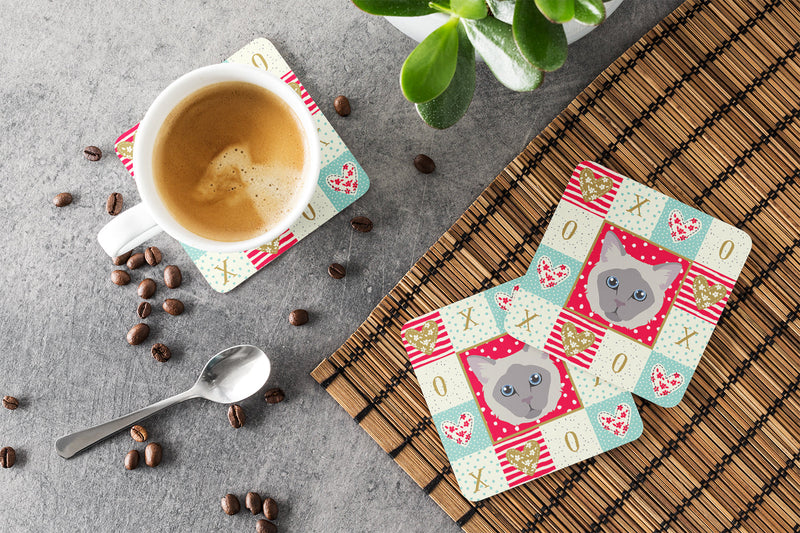 Owyhee Bob Cat Love Coasters - Set of 4 Lightweight Foam, Absorbent Drink Coasters  CK5144FC