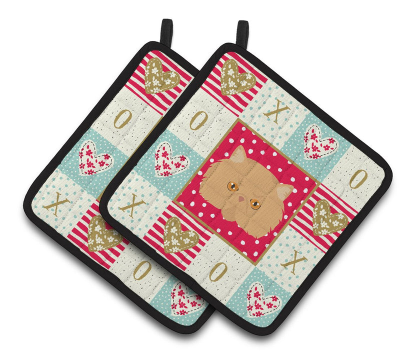 Persian Modern Cat Love Pair of Pot Holders CK5146PTHD