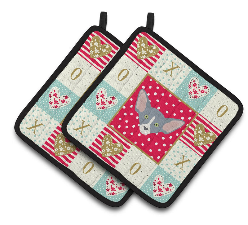 Peterbald Cat Love Pair of Pot Holders CK5148PTHD