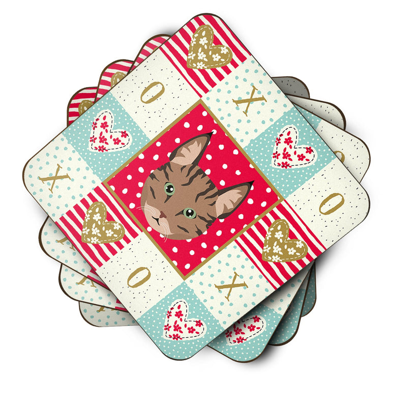 Pixie Bob Cat Love Coasters - Set of 4 Lightweight Foam, Absorbent Drink Coasters  CK5149FC