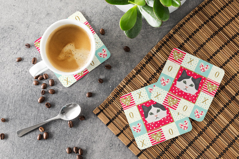 Ragamuffin Cat Love Coasters - Set of 4 Lightweight Foam, Absorbent Drink Coasters  CK5152FC
