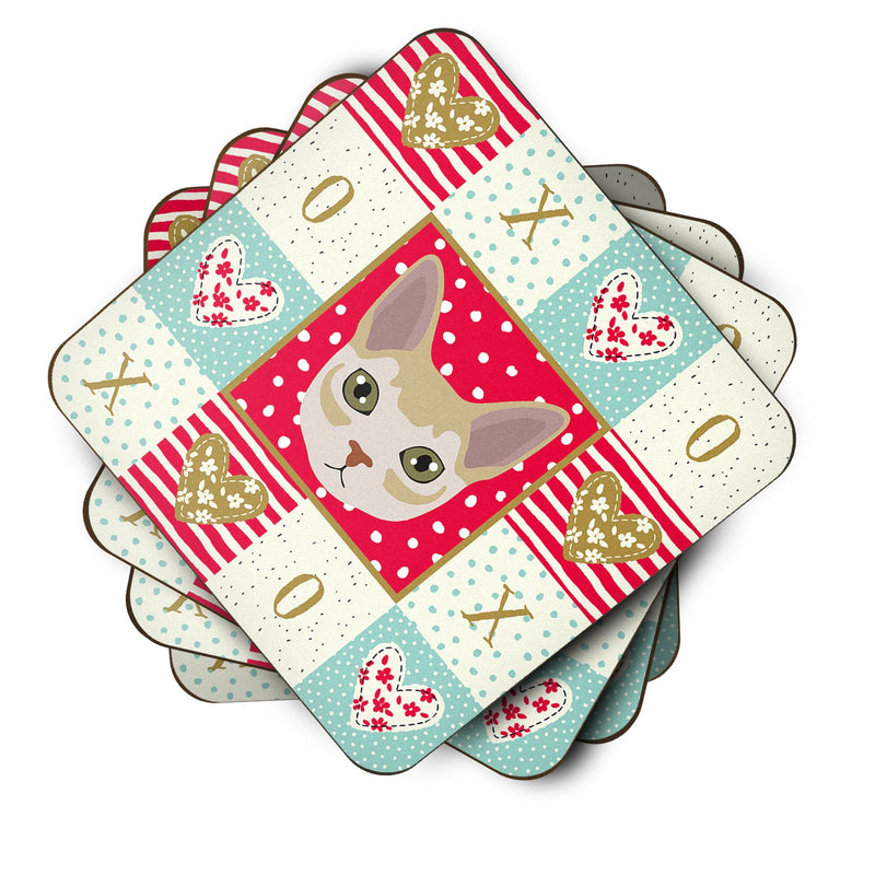 Singapura Cat Love Coasters - Set of 4 Lightweight Foam, Absorbent Drink Coasters  CK5165FC