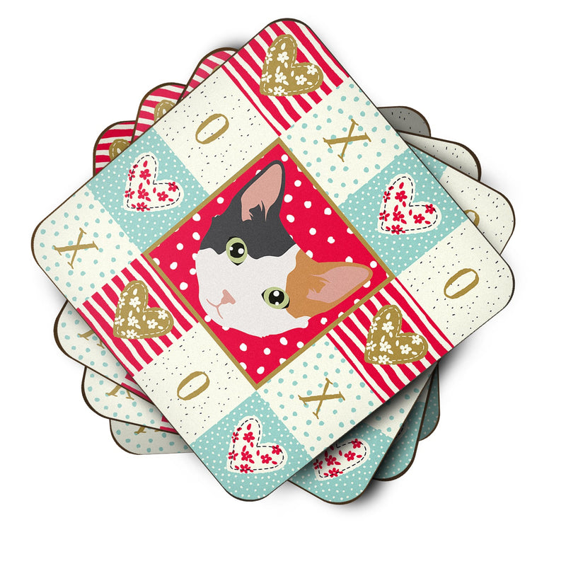Skookum Cat Love Coasters - Set of 4 Lightweight Foam, Absorbent Drink Coasters  CK5166FC