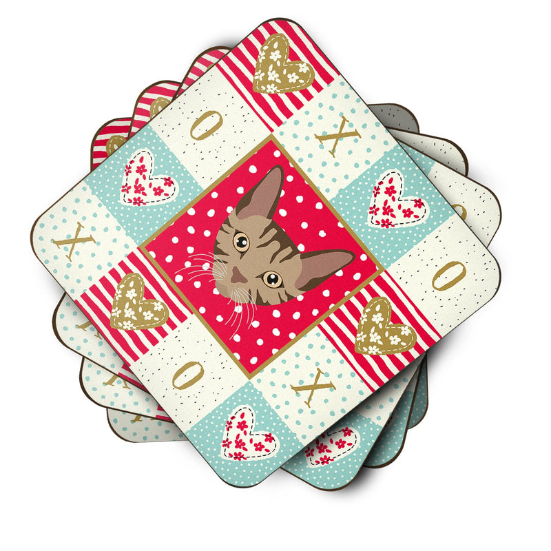 Sokoke Cat Love Coasters - Set of 4 Lightweight Foam, Absorbent Drink Coasters  CK5168FC