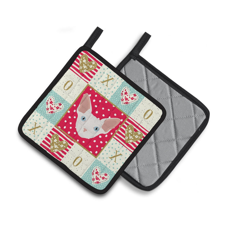 Sphynx Cat Love Pair of Pot Holders CK5170PTHD