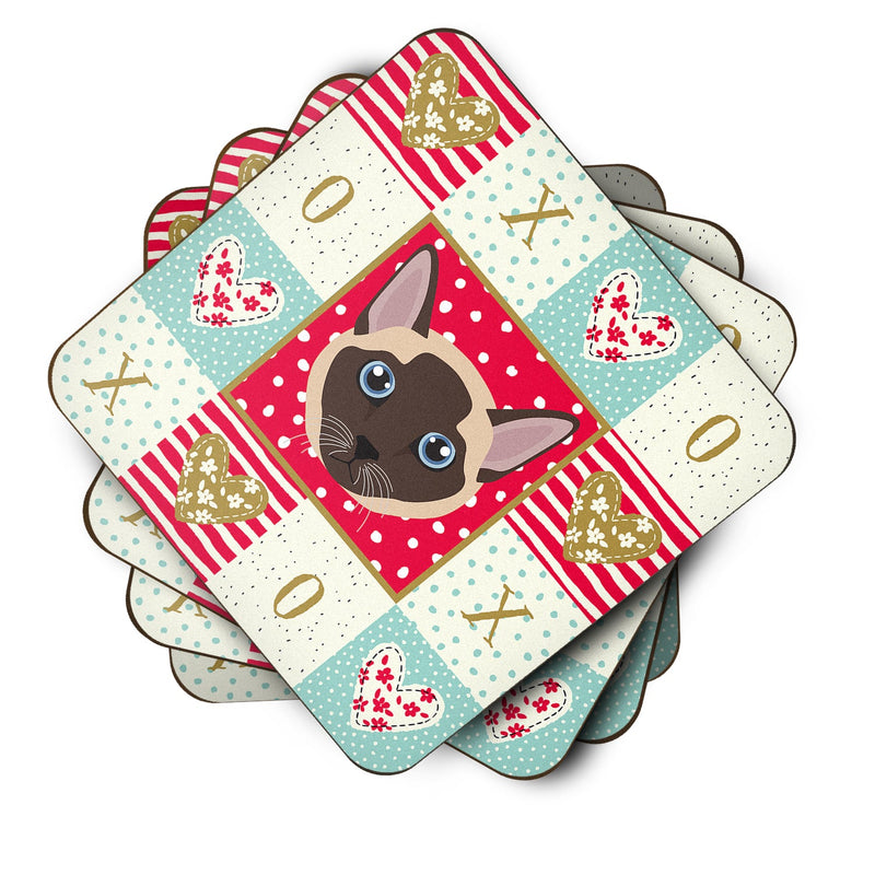 Tonkinese Cat Love Coasters - Set of 4 Lightweight Foam, Absorbent Drink Coasters  CK5173FC