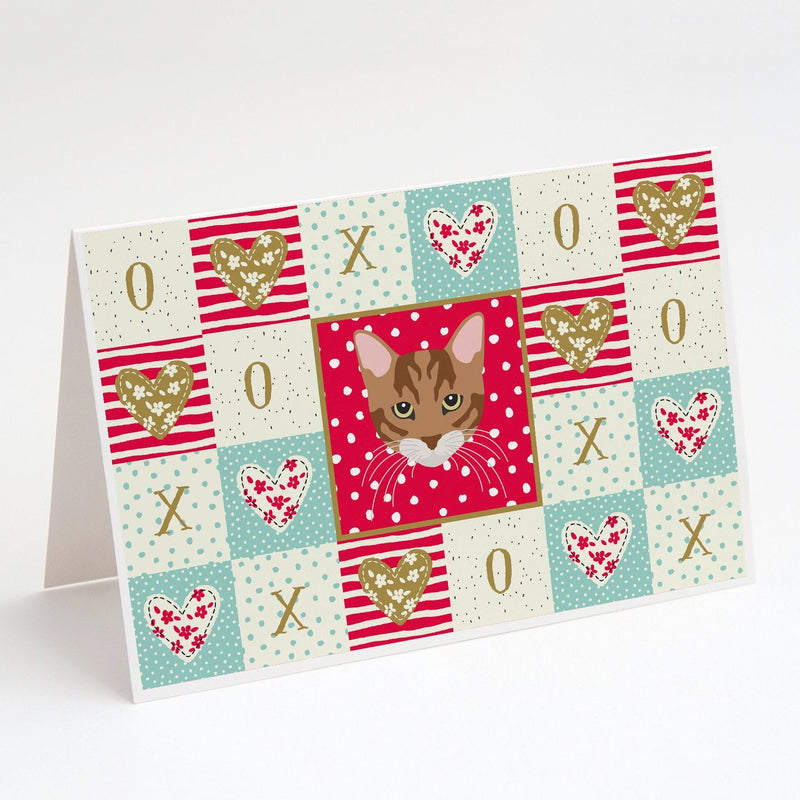 Toyger Cat Love Greeting Cards and Envelopes Pack of 8