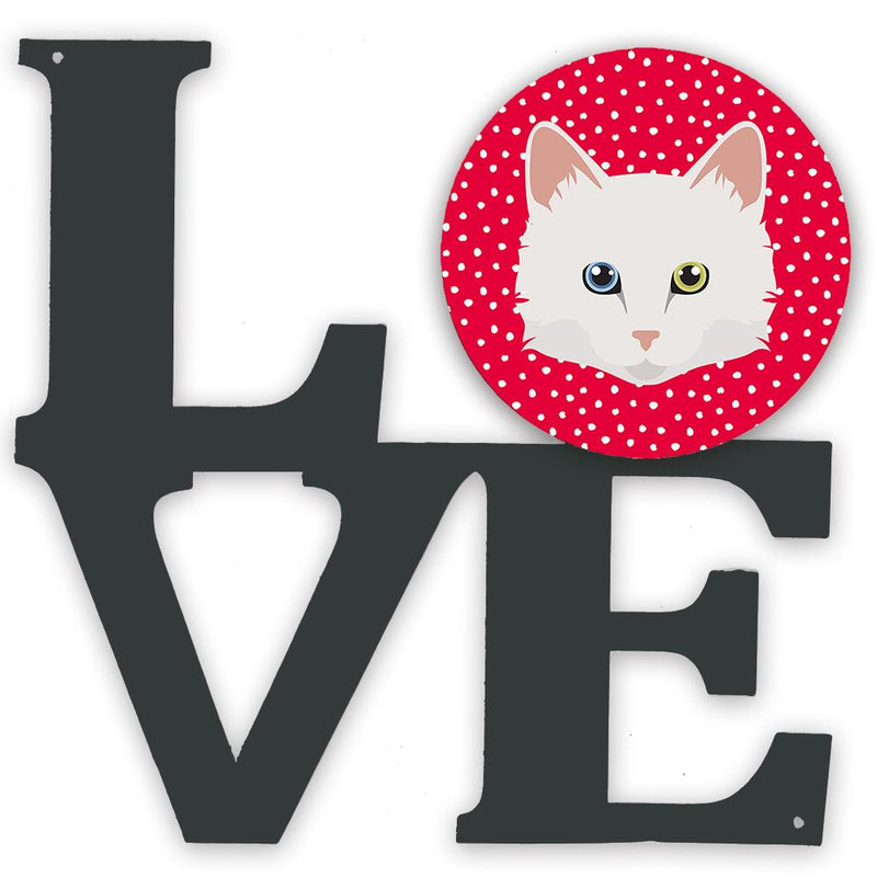 Turkish Angora Cat Love Metal Wall Artwork LOVE CK5175WALV