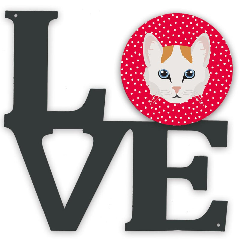 Turkish Van Cat Love Metal Wall Artwork LOVE CK5176WALV