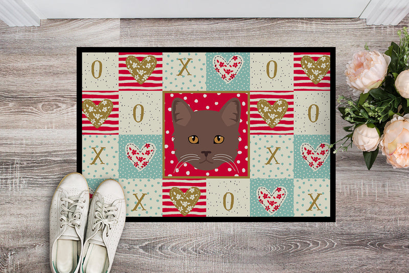 York Chocolate Cat Love Indoor or Outdoor Mat 18x27 CK5178MAT