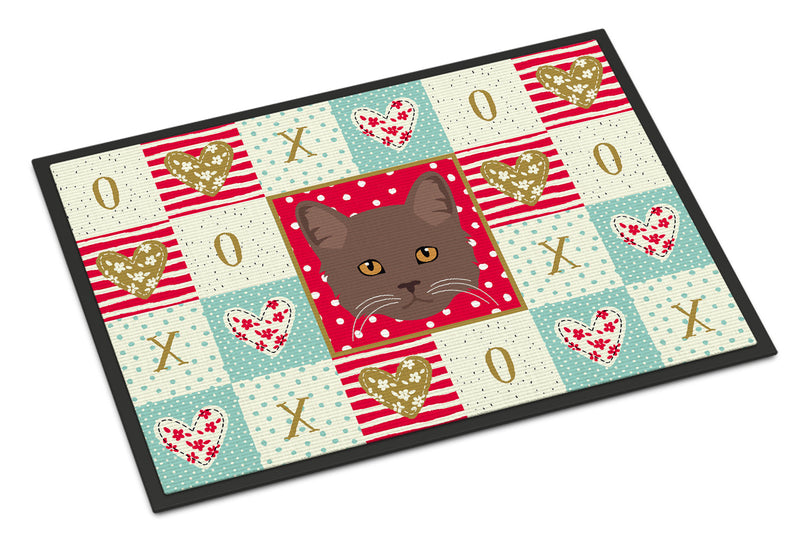 York Chocolate Cat Love Indoor or Outdoor Mat 18x27 CK5178MAT