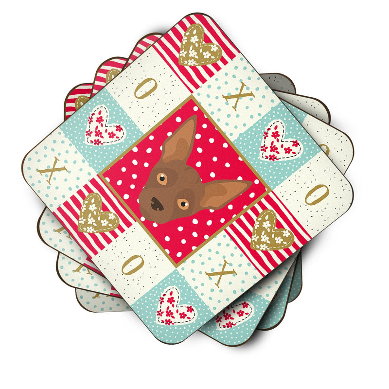 Abyssinian Sand Terrier Love Coasters - Set of 4 Lightweight Foam, Absorbent Drink Coasters  CK5179FC