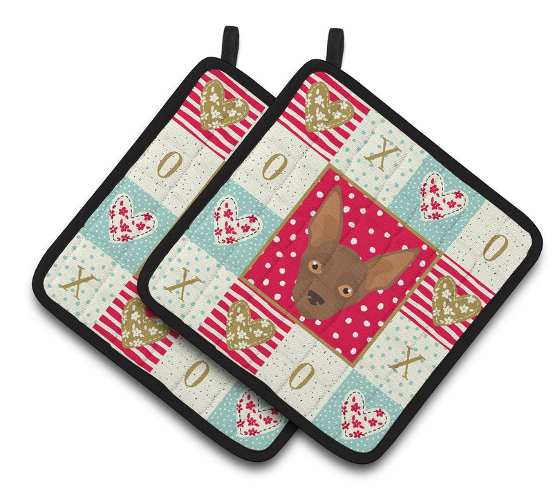 Abyssinian Sand Terrier Love Pair of Pot Holders CK5179PTHD