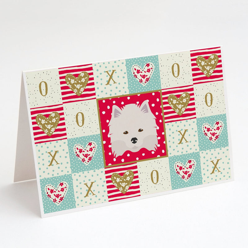 American Eskimo Love Greeting Cards and Envelopes Pack of 8