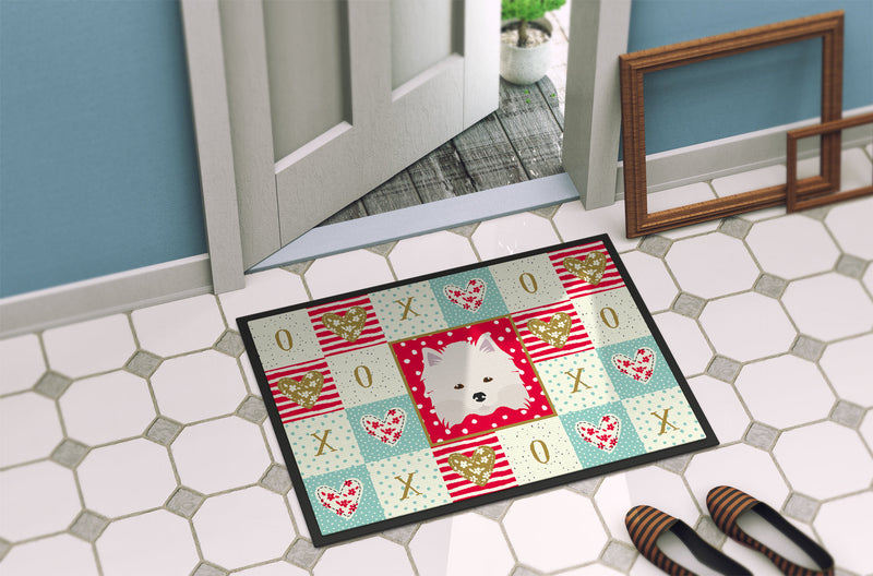 American Eskimo Love Doormat - 18x27 Decorative Floor Mat – Indoor/Outdoor Rug with Artistic Flair CK5181MAT