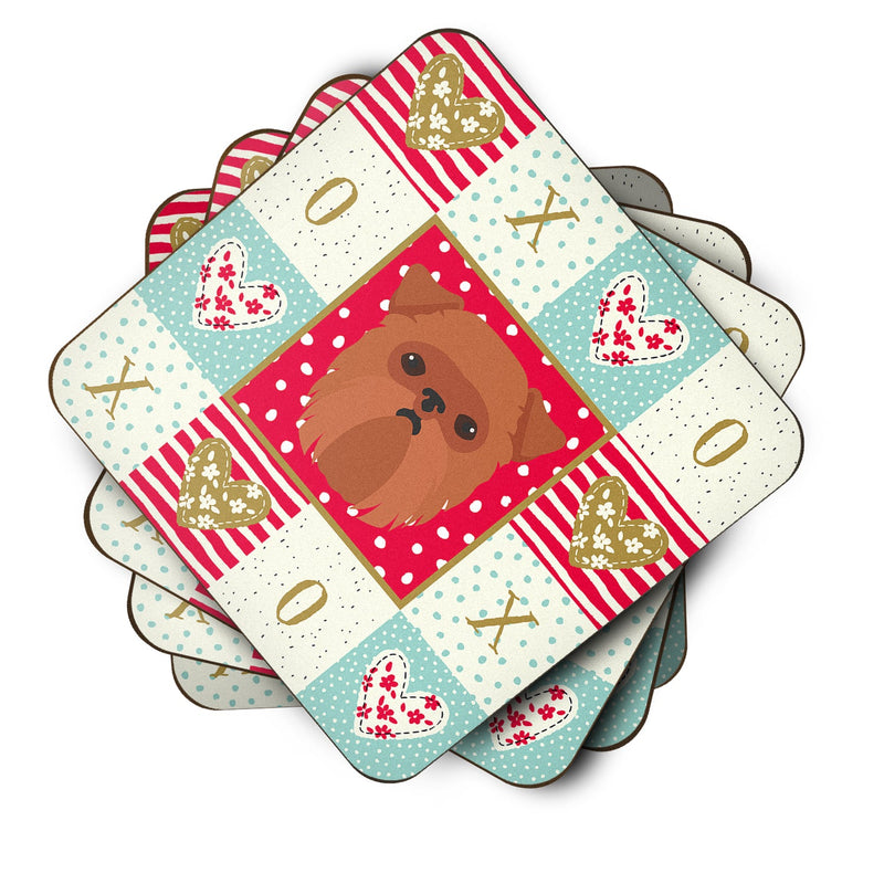 Brussels Griffon Love Coasters - Set of 4 Lightweight Foam, Absorbent Drink Coasters  CK5188FC