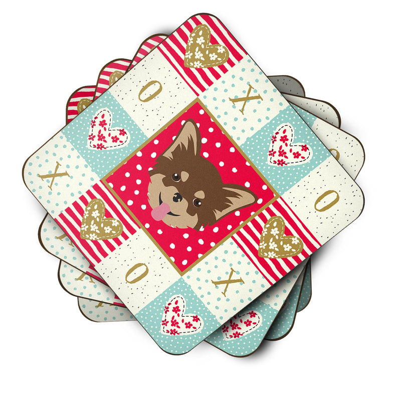 Chihuahua Love Coasters - Set of 4 Lightweight Foam, Absorbent Drink Coasters  CK5190FC