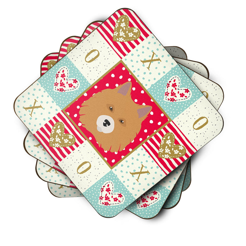 Elo Dog Love Coasters - Set of 4 Lightweight Foam, Absorbent Drink Coasters  CK5196FC