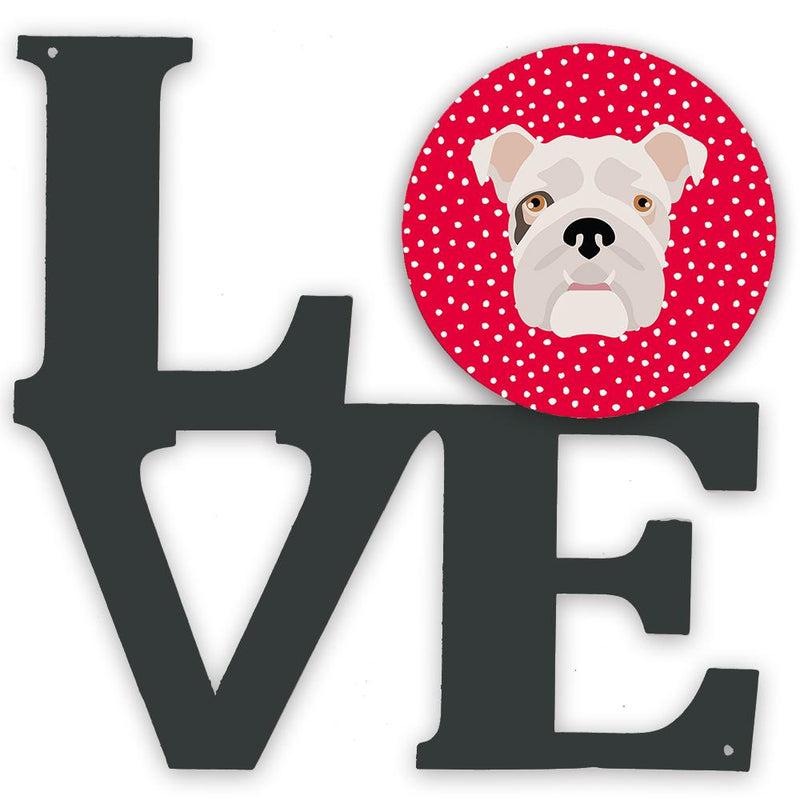 English Bulldog Love Decorative Wall Art – Artist-Designed Metal Print for Home or Office CK5197WALV