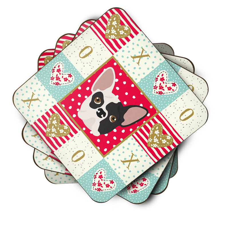 French Bulldog Love Coasters - Set of 4 Lightweight Foam, Absorbent Drink Coasters  CK5200FC