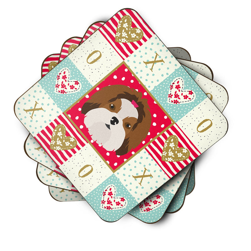 Imperial Shih Tzu Love Coasters - Set of 4 Lightweight Foam, Absorbent Drink Coasters  CK5206FC