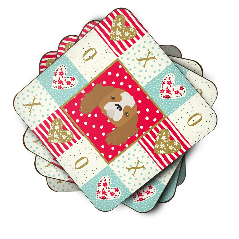 Blenheim Cavalier King Charles Spaniel Love Coasters - Set of 4 Lightweight Foam, Absorbent Drink Coasters  CK5212FC
