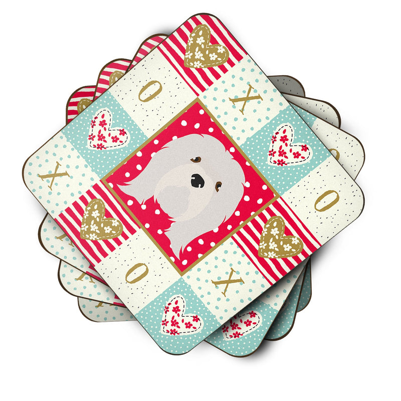 Lhasa Apso Love Coasters - Set of 4 Lightweight Foam, Absorbent Drink Coasters  CK5215FC