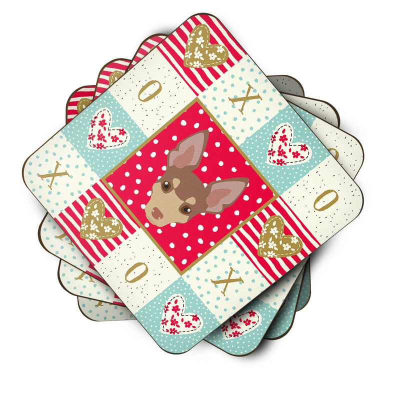 Miniature Fox Terrier Love Coasters - Set of 4 Lightweight Foam, Absorbent Drink Coasters  CK5220FC
