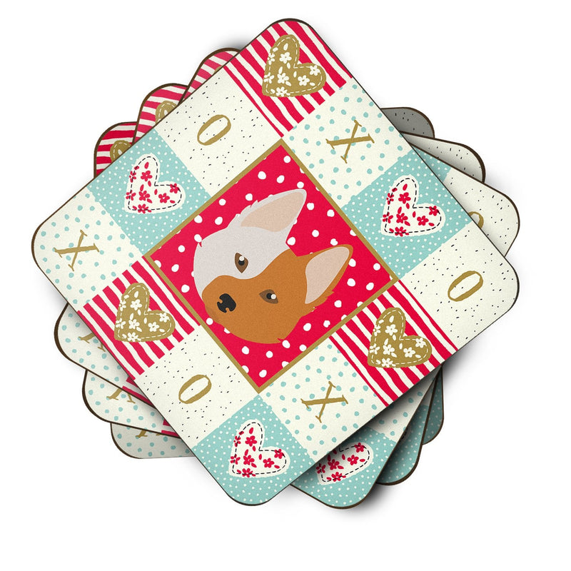 Nordic Spitz Love Coasters - Set of 4 Lightweight Foam, Absorbent Drink Coasters  CK5222FC