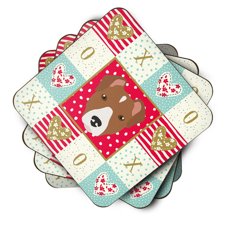 Rat Terrier Love Coasters - Set of 4 Lightweight Foam, Absorbent Drink Coasters  CK5232FC