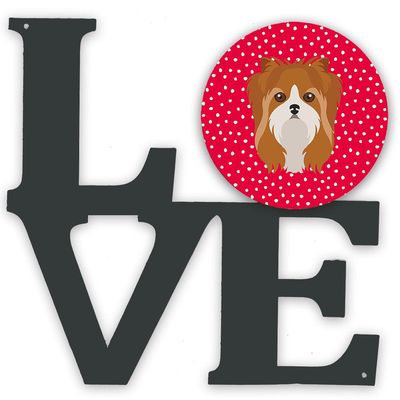 Yorkshire Terrier Love Decorative Wall Art – Artist-Designed Metal Print for Home or Office CK5243WALV