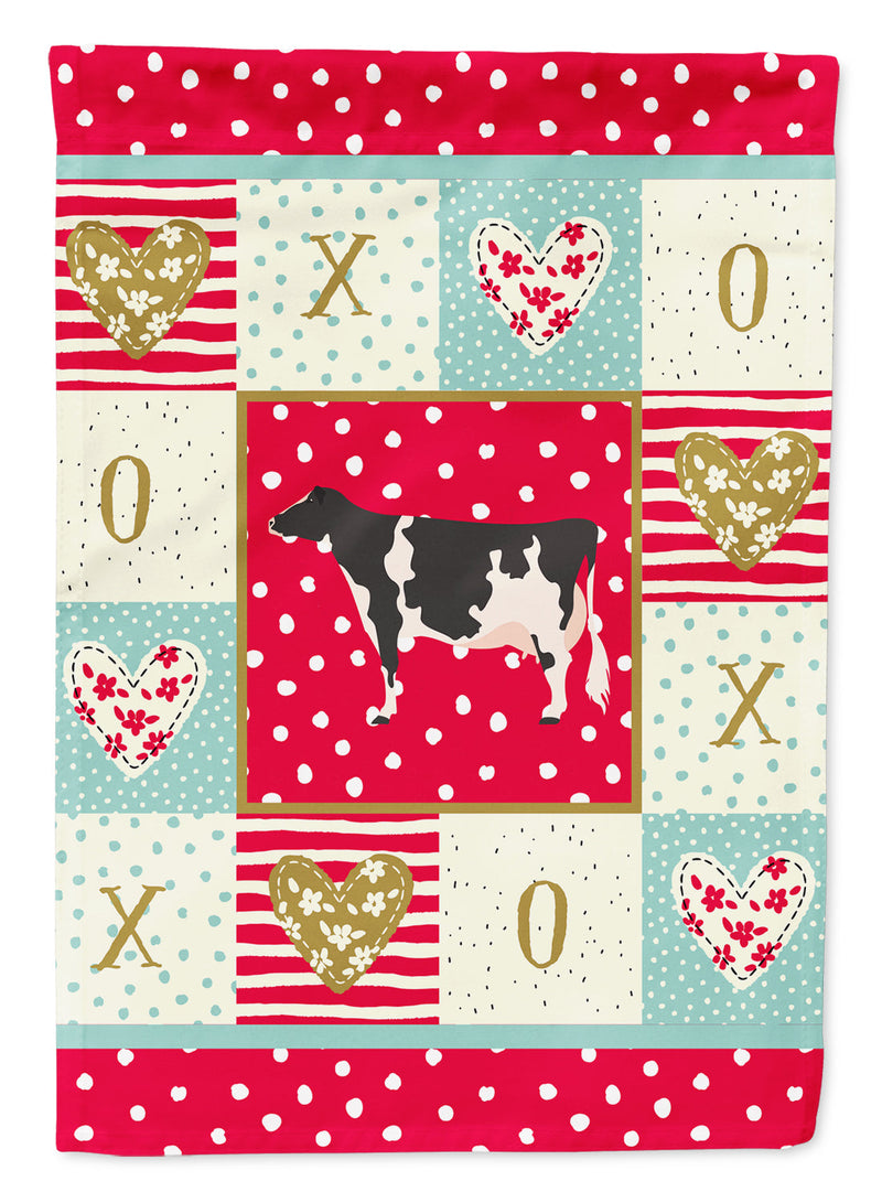Holstein Cow Love Flag Canvas House Size CK5249CHF