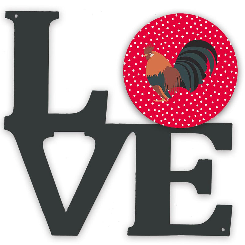 Dutch Bantam Chicken Love Metal Wall Artwork LOVE CK5263WALV