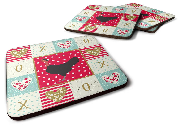 Naked Neck Chicken Love Coasters - Set of 4 Lightweight Foam, Absorbent Drink Coasters  CK5266FC