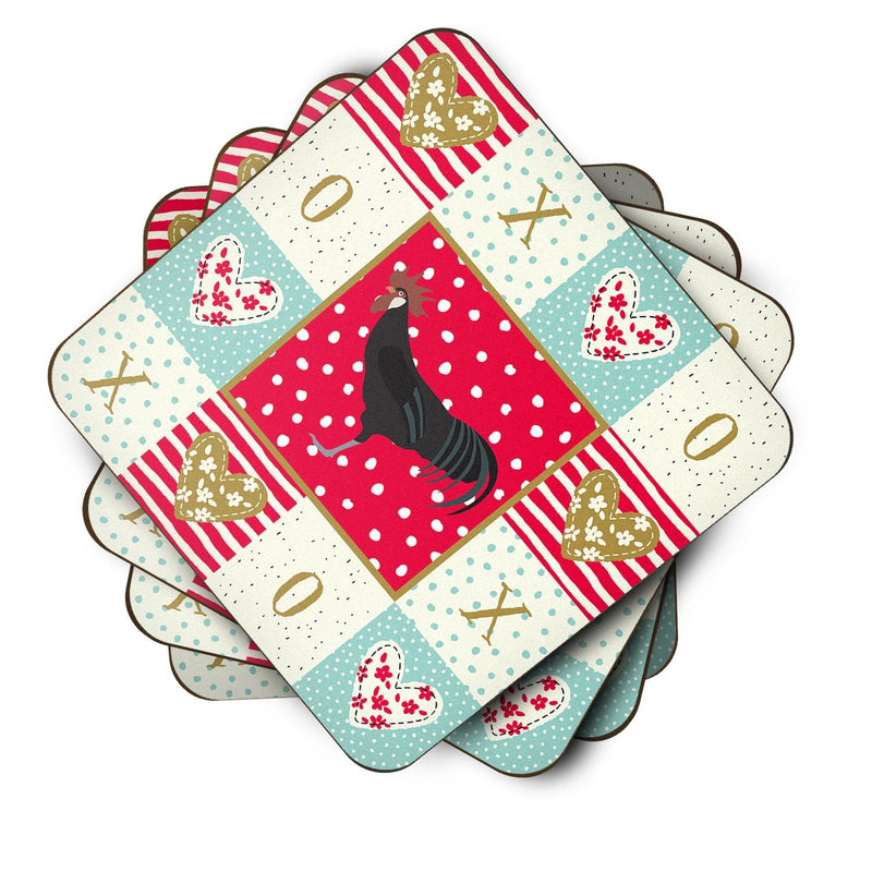 Minorca Ctalalan Chicken Love Coasters - Set of 4 Lightweight Foam, Absorbent Drink Coasters  CK5268FC