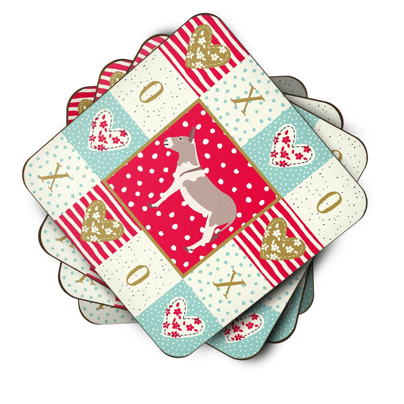 Australian Teamster Donkey Love Coasters - Set of 4 Lightweight Foam, Absorbent Drink Coasters  CK5273FC