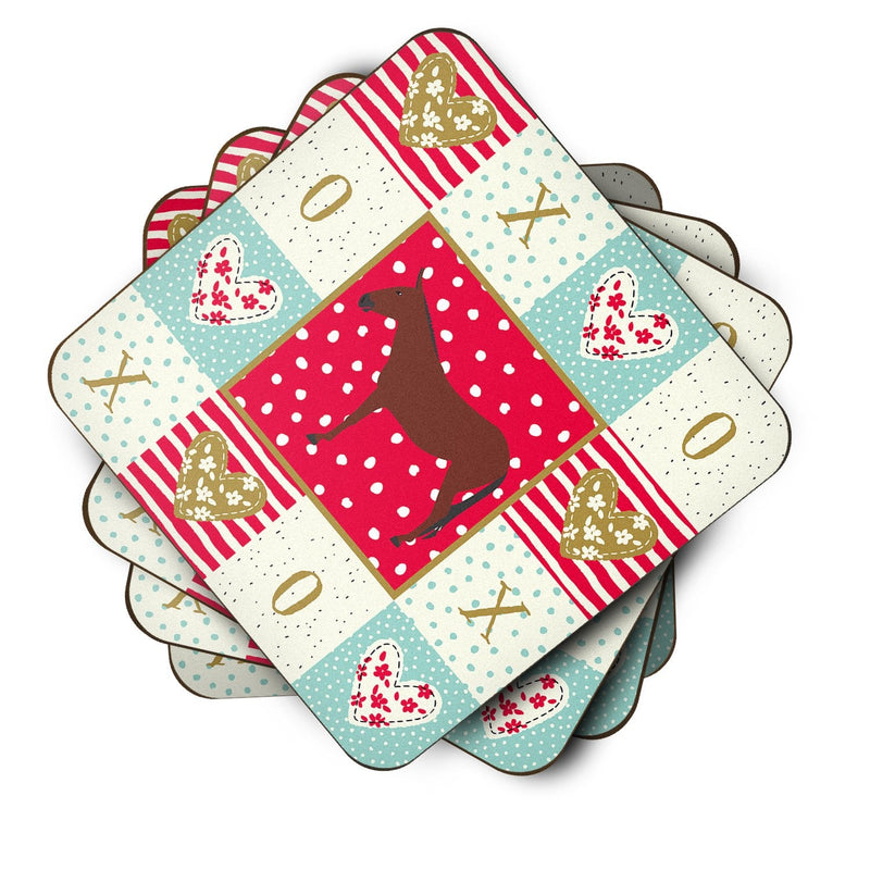 Hinny Horse Donkey Love Coasters - Set of 4 Lightweight Foam, Absorbent Drink Coasters  CK5277FC