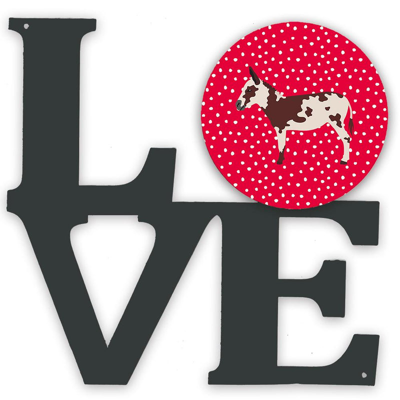 American Spotted Donkey Love Metal Wall Artwork LOVE CK5278WALV