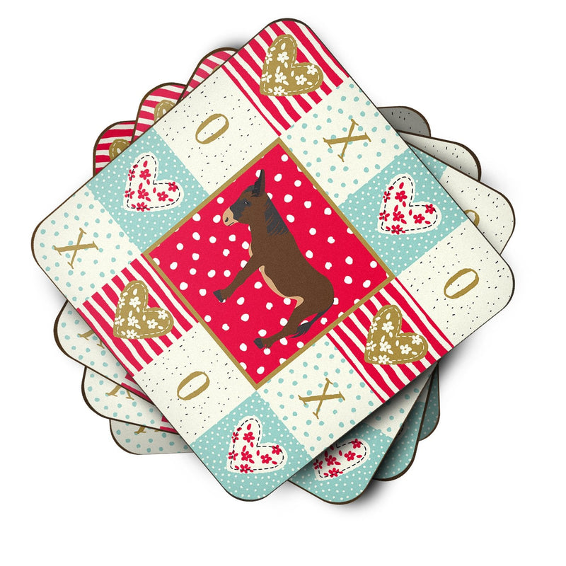 Zamorano-Leones Donkey Love Coasters - Set of 4 Lightweight Foam, Absorbent Drink Coasters  CK5280FC