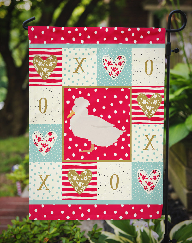 Crested Duck Love Garden Flag – Decorative Outdoor Yard Flag CK5284GF