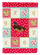 Silver Bantam Duck Love Flag Canvas House Size CK5294CHF