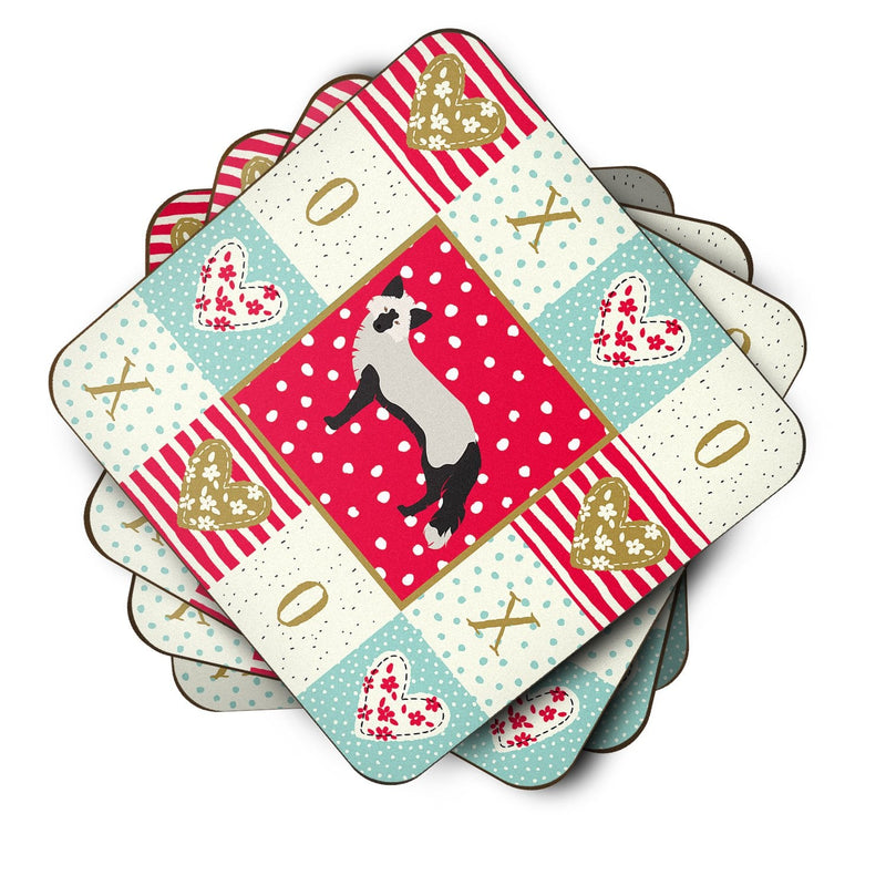 Silver Fox Love Coasters - Set of 4 Lightweight Foam, Absorbent Drink Coasters  CK5298FC