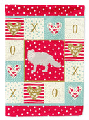 White Arctic Fox Love Flag Canvas House Size CK5304CHF