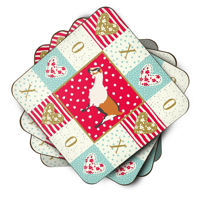 Alpine Goat Love Coasters - Set of 4 Lightweight Foam, Absorbent Drink Coasters  CK5307FC