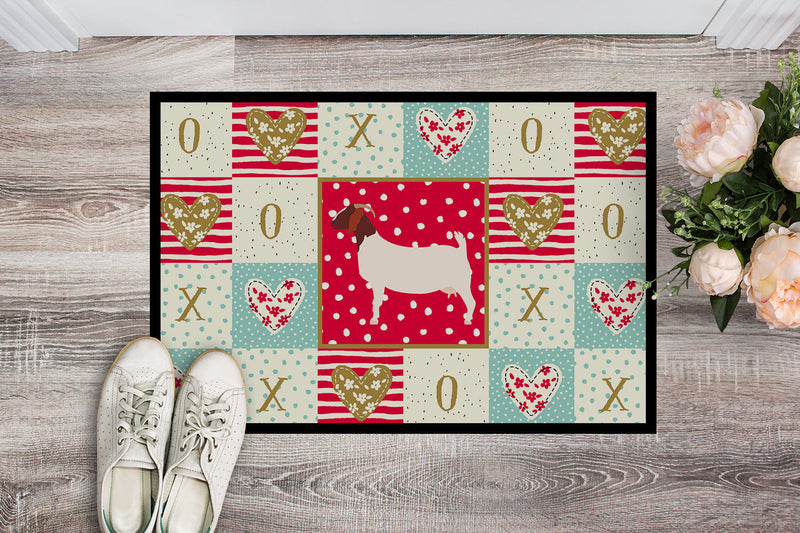 Boer Goat Love Doormat - 18x27 Decorative Floor Mat – Indoor/Outdoor Rug with Artistic Flair CK5313MAT