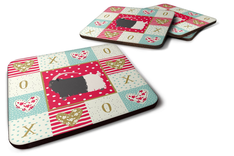 Welsh Black-Necked Goat Love Coasters - Set of 4 Lightweight Foam, Absorbent Drink Coasters  CK5314FC