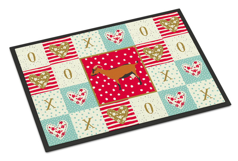 Oberhasli Goat Love Doormat - 18x27 Decorative Floor Mat – Indoor/Outdoor Rug with Artistic Flair CK5315MAT